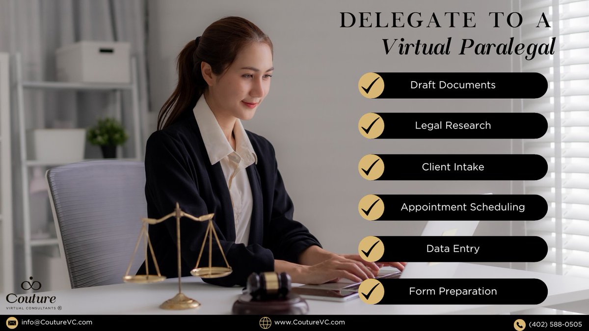 Are you tired of spending too much time on admin tasks that are preventing you from focusing on what you love - practicing law? A Virtual Paralegal can handle tasks that do not require a law degree, freeing you up to focus on what matters most. Contact us to get started.