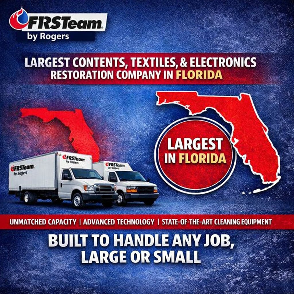 frsteambyrogers's tweet photo. #FRSTeamByRogers #FloridaRestoration #ContentsRestoration #TextileRestoration #ElectronicsRestoration #InsuranceAdjusters #RestorationContractors #AdvancedTechnology #BuiltForScale https://t.co/XRfxnR2TJq