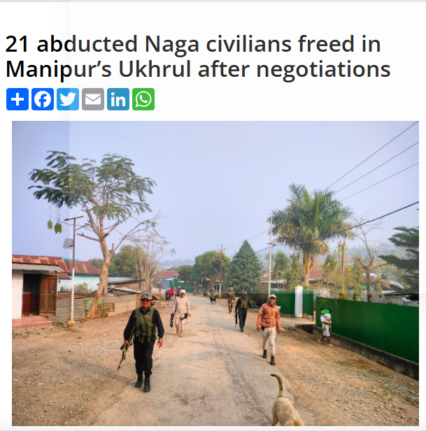 ManipurRising's tweet photo. Relief as 21 abducted Naga civilians in Ukhrul, #Manipur have been safely released after negotiations &amp; reunited with their families.
This shows that dialogue &amp; restraint can save lives even in tense times.
Path forward for Manipur only through talks, trust &amp; peace
#Peace4Manipur https://t.co/cEqzS36rmv
