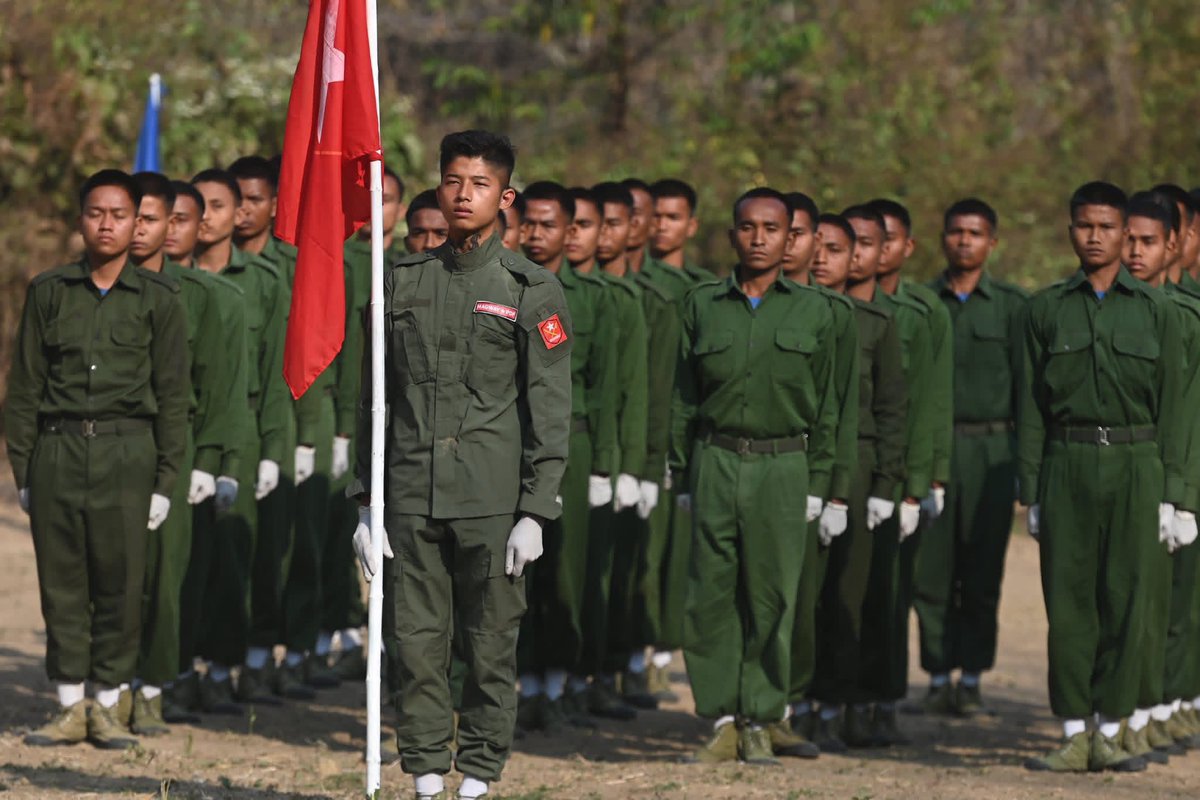 ArakanBaynews's tweet photo. AA-Trained Spring Revolution Alliance Forces Hold Graduation Ceremony for Basic Military Training Batch (1)

One Nation News – March 12, 2026

The Spring Revolution Alliance (SRA) has announced that the graduation ceremony for its Basic Military Training Course Batch (1/2026) was successfully held on March 1, 2026, at a location in a liberated area.

According to the statement released by the SRA, the training program was conducted by instructors from the Arakan Army (AA). During the course, trainees received instruction in basic military skills, combat tactics, soldier ethics, and military discipline.

Participants in the training included members from several allied revolutionary groups, including the Bamar People’s Liberation Army (BPLA), Yaw Army (YA), Magway People’s Defense Force (Magway-PDF), and the Burma Liberation Democratic Front (BLDF).

The graduation ceremony was attended by SRA commanders, leaders of allied revolutionary forces, local community elders, and relevant township officials. During the event, speakers delivered remarks praising and encouraging the newly graduated trainees.

The Spring Revolution Alliance (SRA) stated that it will continue working in unity with allied revolutionary forces to end the military dictatorship, establish a federal democratic system, and secure the liberation of the people.

Photo: SRA