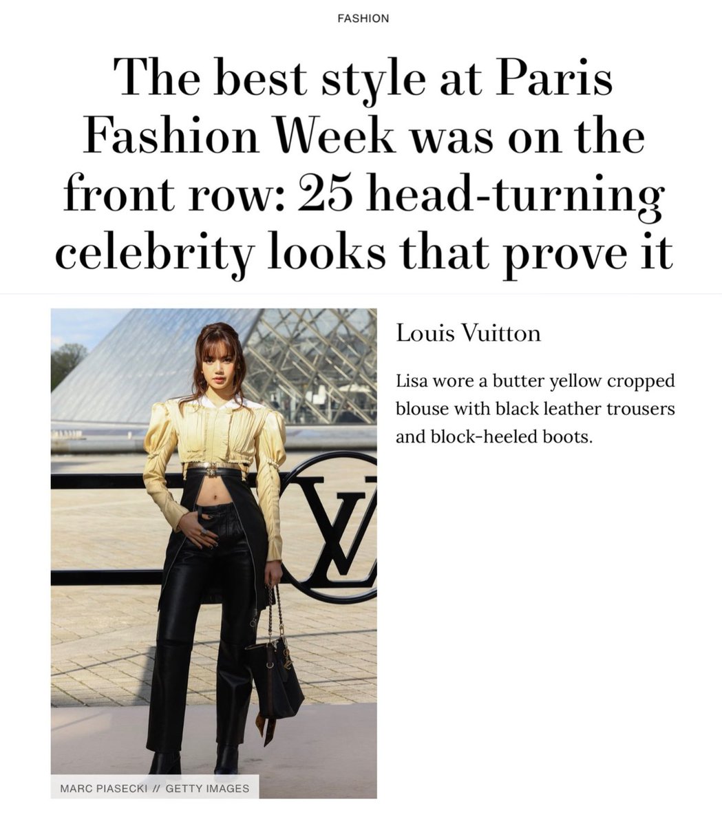 LISA was featured on Harper’s Bazaar’s list of “The Best Style at Paris Fashion Week: 25 Head-Turning Celebrity Looks That Prove It.”

— She’s the only K-pop artist and Thai celebrity included on the list.