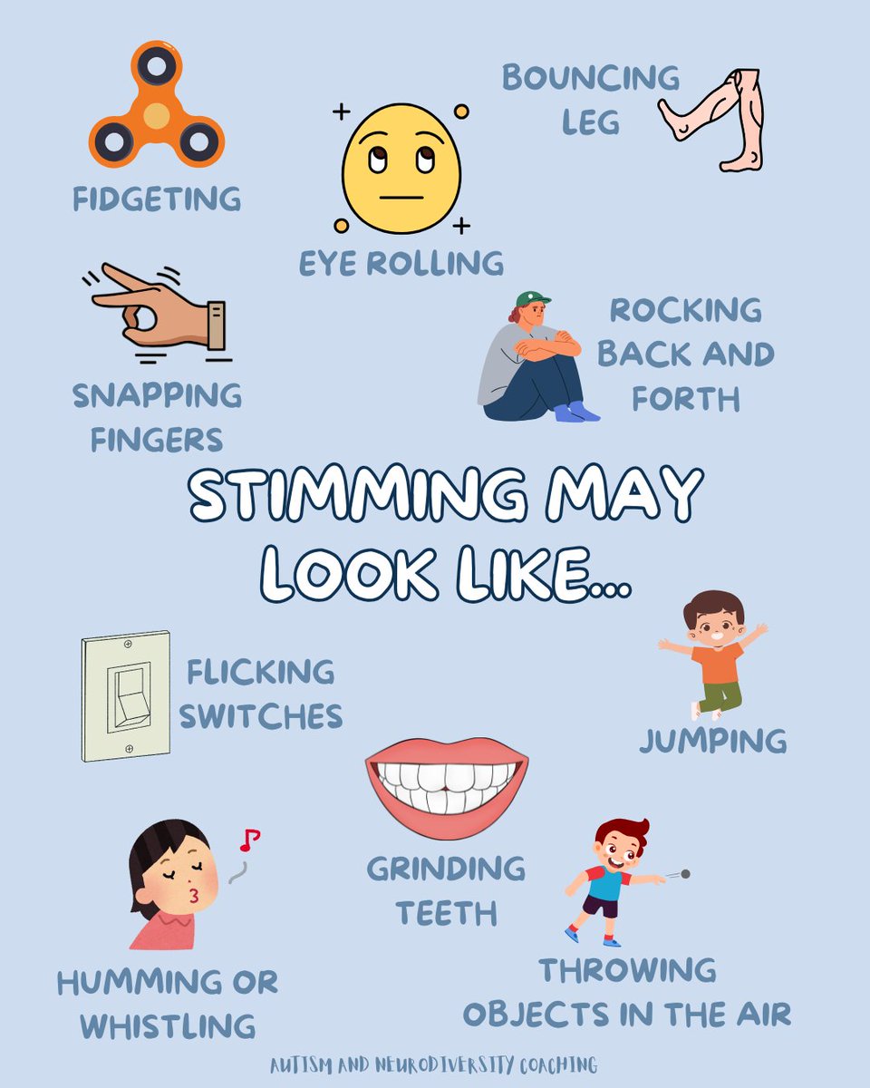 bubblecreati0ns's tweet photo. For many autistic individuals (and other neurodivergents), stimming is a natural and important way to regulate emotions and sensory input. The world can be loud, bright, overwhelming, or unpredictable and stimming helps bring comfort, focus, and calm

#autismacceptance https://t.co/leyQzefVc6