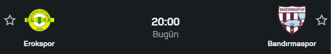 Esenler Erokspor 🆚 Bandırmaspor: Kayode mi, Savunma mı? ⚽️🛡️

📊 Dosya Analizi:
🚀 Erokspor'da Olarenwaju Kayode (9.2 rating) alev almış durumda!
📈 Erokspor’un son 10 maçının 9’u 2.5 ÜST bitti.
📉 Dikkat: İki takımın geçmiş randevularında gol ortalaması sadece 1!

💡 Analiz: