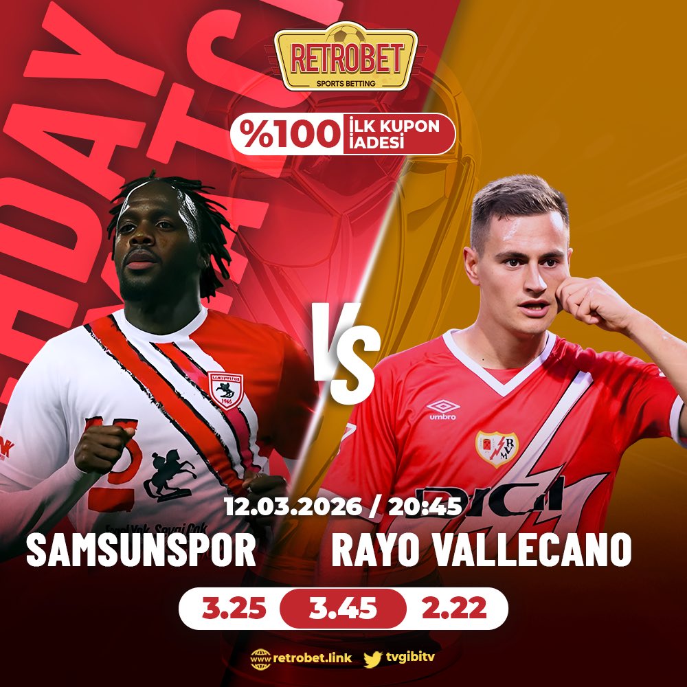 Retrobetturkce's tweet photo. Konferans Liginde Retrobet Farkı 
Samsunspor mu ? R. Vallecano mu ? 🏆

Papara Yatırımları Aktif
%100 İlk Kupon İadesi 🤩 #retrobet

✅Kupon Bozdurma Retrobet’te 
📌 Adres:  https://t.co/JsbPqci562 https://t.co/COEr16xvDp