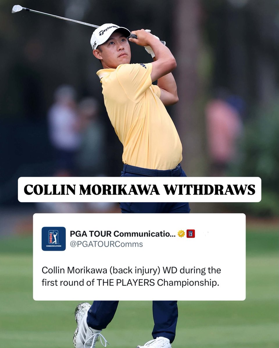 BREAKING: Collin Morikawa has withdrawn from the PLAYERS with a back injury