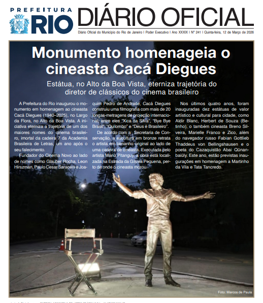 DIÁRIO OFICIAL | Na edição de hoje (12/3), há citações dos editais 26/2025 (IVISA-Rio) e 92/2025 (Médico).
Acesse o D.O diariamente para saber sobre convocações, resultados e demais etapas dos processos seletivos.

💻doweb.rio.rj.gov.br