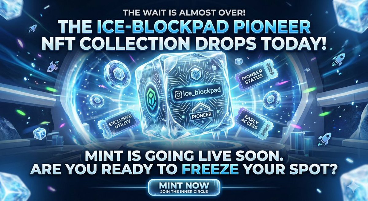 jtbillan001's tweet image. The @ice_blockpad Pioneer NFT Collection officially drops TODAY!🧊✨

This is your ticket to the inner circle of the ICE-BLOCKPAD ecosystem. Don’t just watch the future of decentralized launchpads—own a piece of it.
💎 Exclusive Utility
💎 Pioneer Status

#IceBlockpad #PioneerNFT