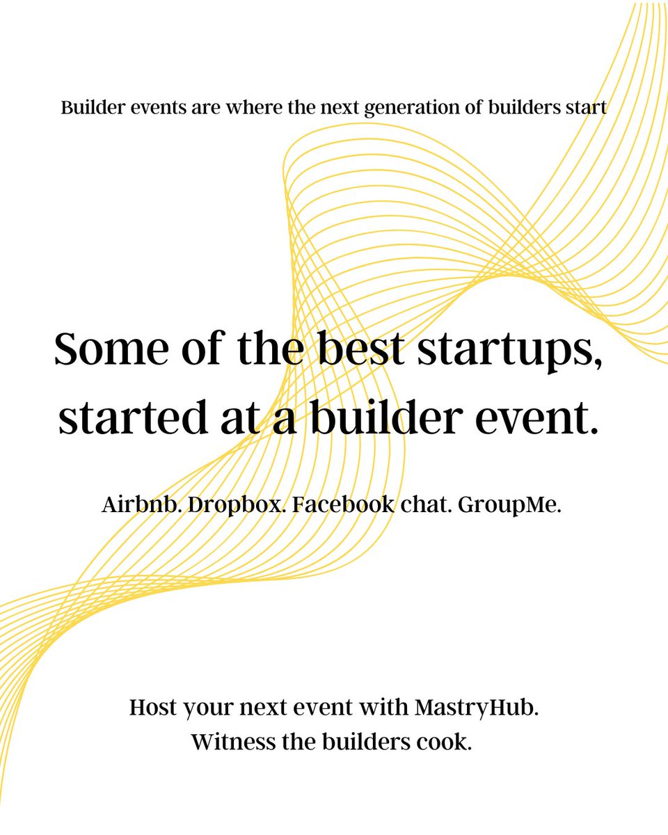 The event you host could be the entry point for many builders. You'll want to make it memorable. 

Let us help you do it the best way possible. 

#mastryhub