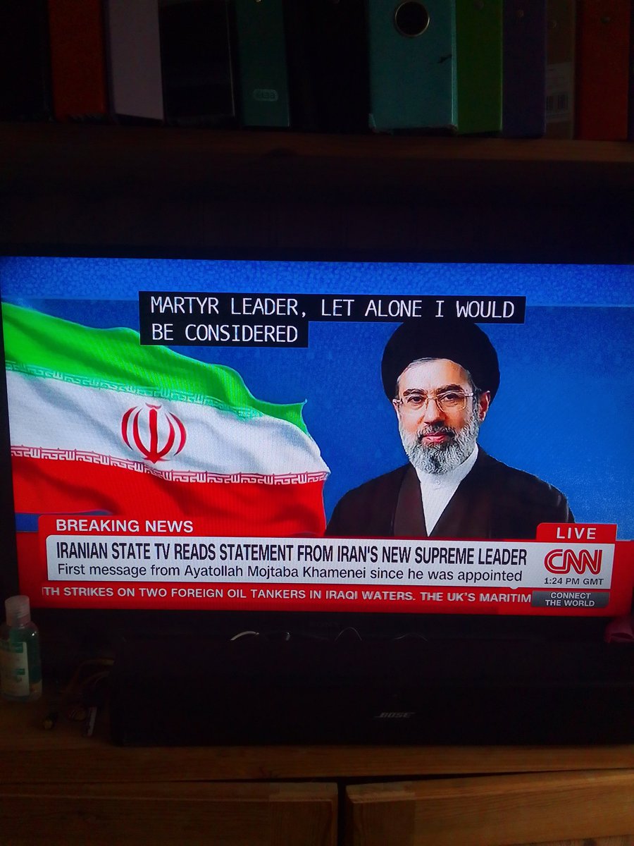 flyingellie's tweet photo. Its funny that #CNN is relaying the Iranian leader's speech live, ( Full version, translated.) while America is bombing them! 
Is this CNN UK version or US version? https://t.co/j8OaPzhBPE