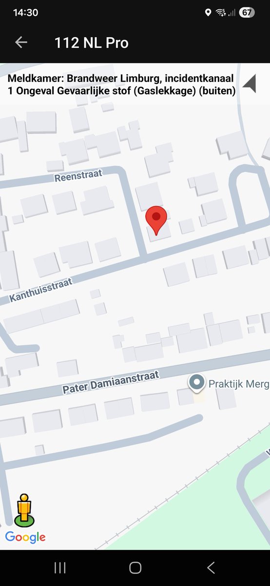 Ongeval gevaarlijke stof: gaslekkage buiten