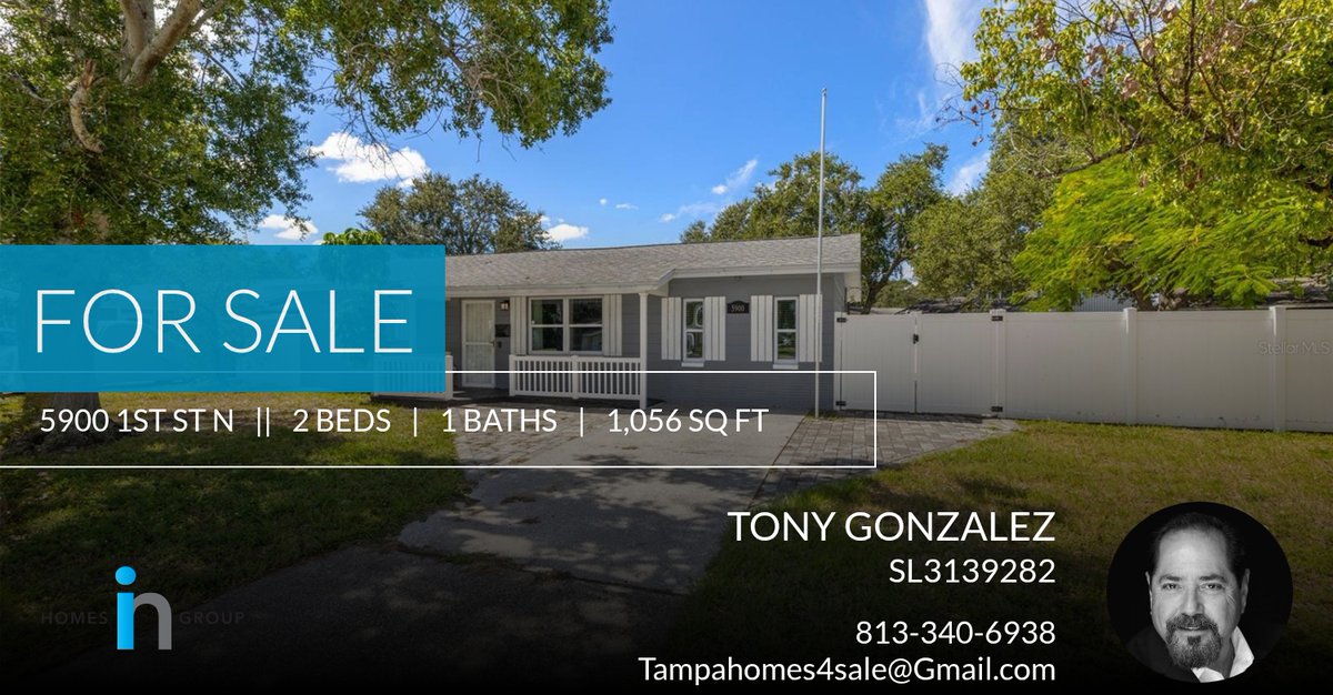 Are you looking for a home in the ST PETERSBURG area? If so, check out this listing before it's gone! Give me a call at 813-340-6938 for more information.

TONY GONZALEZ, MBA, REOS, CDPE
Residential, Bank Owned &amp; Investment... homeforsale.at/5900_1ST_ST_N_…