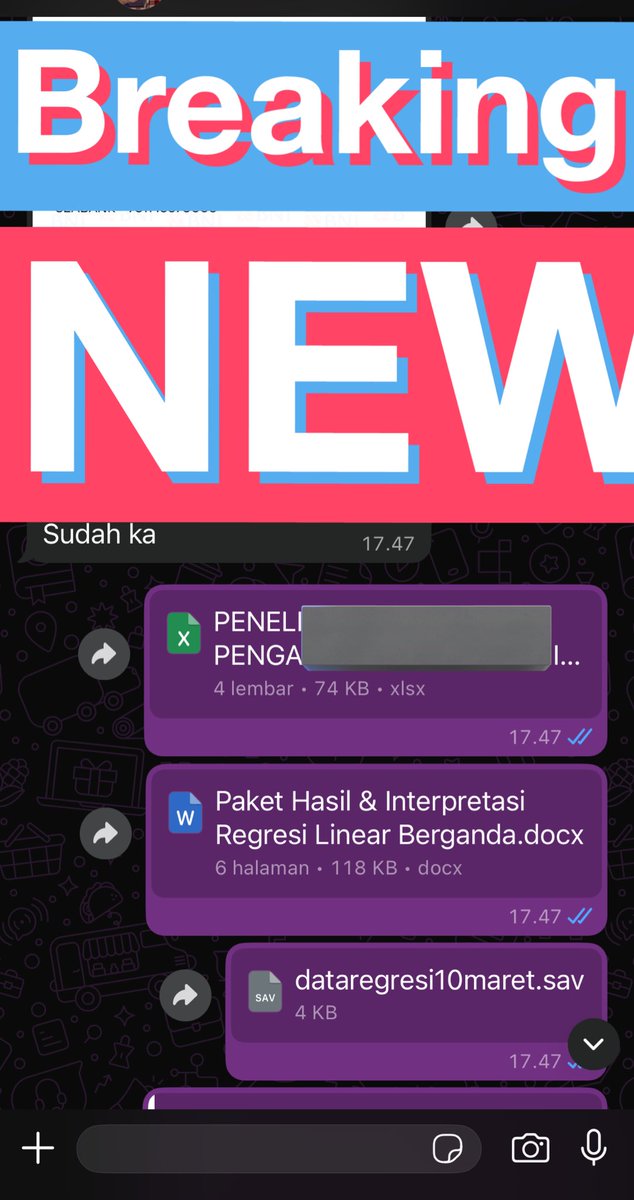 qrdata's tweet photo. TESTIMONI💯
87. paket hasil dan interpretasi
👇🏻
Open tiap hari joki analisis data https://t.co/u9uAkDuAZv

#Jokiskripsi #zonauang #zonajajan️️ #jokitugas https://t.co/03JaizbnEH