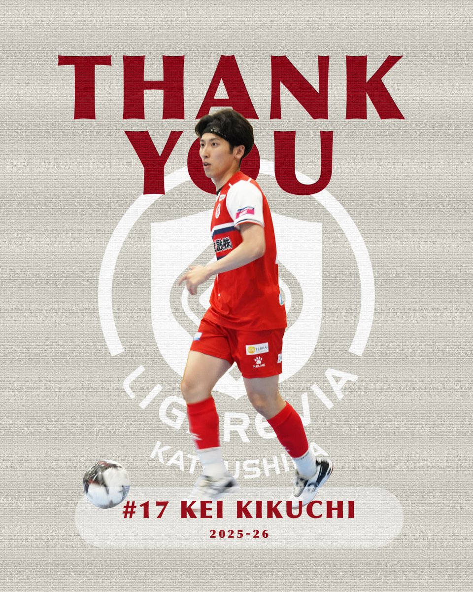 ligaretokyo2014's tweet photo. 〖 菊池慧選手 退団のお知らせ 〗

no.17 菊池慧 選手が2025-26シーズンをもって退団することになりましたのでお知らせいたします。

本当に長い間、泥臭くカッコ悪くひたむきに挑戦し続ける姿で皆に愛された選手でした。

選手コメントは以下をご覧ください。
🔗https://t.co/SQFuhOFsfx

#菊池慧 https://t.co/gXHhHPNPY9