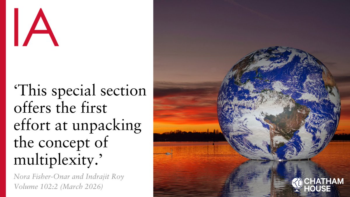 IAJournal_CH's tweet photo. This week, we published a special section guest-edited by @FisherOnar & @IndrajitRoyYork that builds on @AmitavAcharya's work to offer a vision of ‘multiplexity 2.0’ that captures the interface of hard power, soft power and global diversity.
The introduction article is now FREE TO VIEW for two weeks. Read here 👉 https://t.co/xkEeCIjTl7