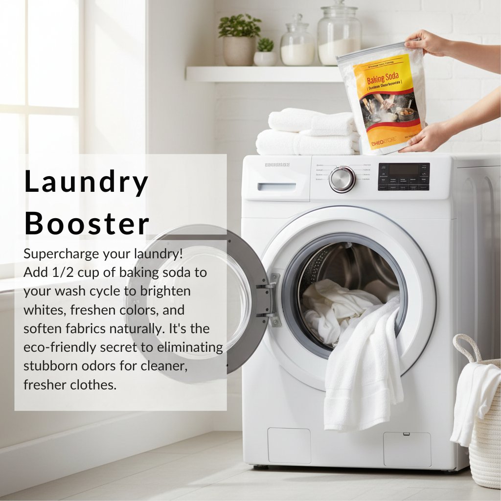 DmsoStore's tweet image. Hot take: baking soda is the most underrated thing in your home. 🤷🧺 Brighter whites + fresher clothes + no harsh chemicals = why aren't we all doing this? →  #https://dmsostore.com/collections/sodium-bicarbonate #LaundryDay #CleanLiving #HotTake #BakingSoda