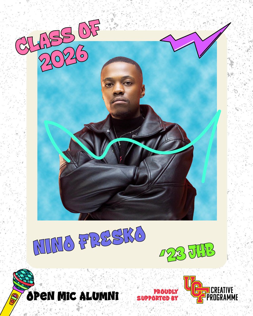 CottonFestJHB's tweet photo. @ninofresko — the sonic innovator from Bethlehem, Free State 🌊🇿🇦
2023 #CottonFest Open Mic Winner 🏆, majoring in the “Fresko Sound” 🎙️✨now representing the #UCF Creative Programme’s Department of Fine Arts 🎓Class of 2026
🔜Graduating on Thursday, 26 March 2026 🙃
#UCF https://t.co/MGRC1ZMUZX
