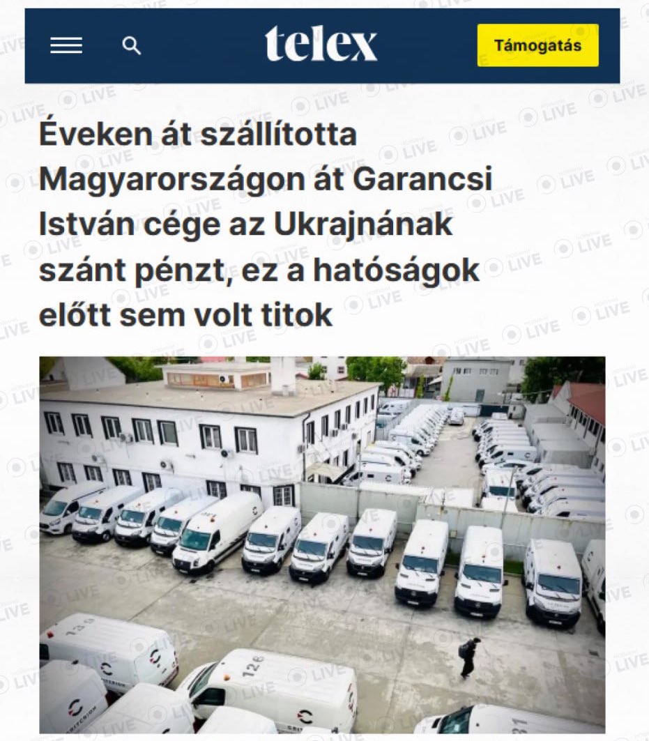 🇭🇺❗️🇺🇦 Hungary Detains Money Collectors After Ukraine Fails to Use Orban Friend’s Company — Telex 

Hungarian investigative journalists have found that since the start of the full-scale war, interbank money transfer services from Vienna to the Hungarian-Ukrainian border have been