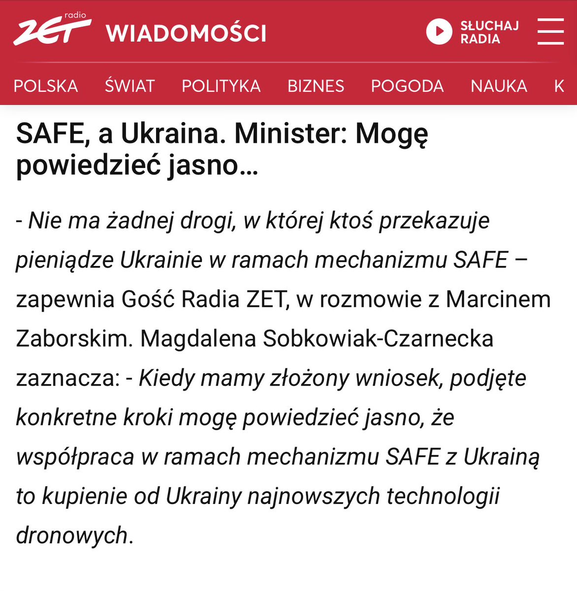 Pamiętacie ostatnie MIGi które przekazaliśmy Ukrainie? 
Wtedy Tusk mówił że dostaniemy za nie technologie dronowe.
Patrzcie co za zbieg okoliczności, bo pełnomocnik rządu ds SAFE mówi że z SAFE za te drony jednak zapłacimy. 

Ci ludzie nie nadają się do niczego. 😏