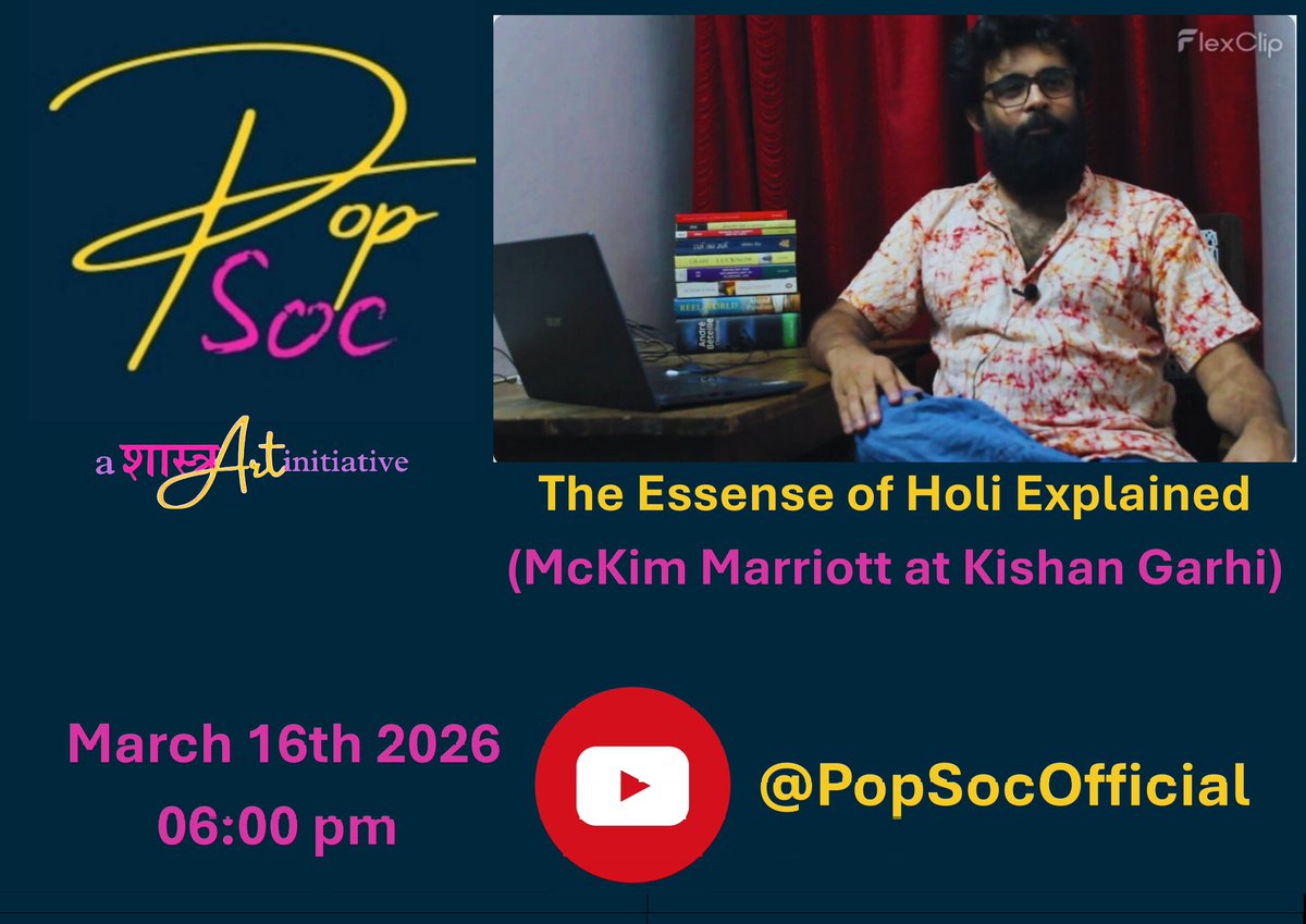PopSocOfficial's tweet photo. Upcoming video on YouTube. Uploading on 16/03/2026 @ 06:00 pm
#popsoc #shastrart #anthropology #holi #ethnography #sociology @AmericanAnthro @news4anthros https://t.co/lNy9B9gQhr