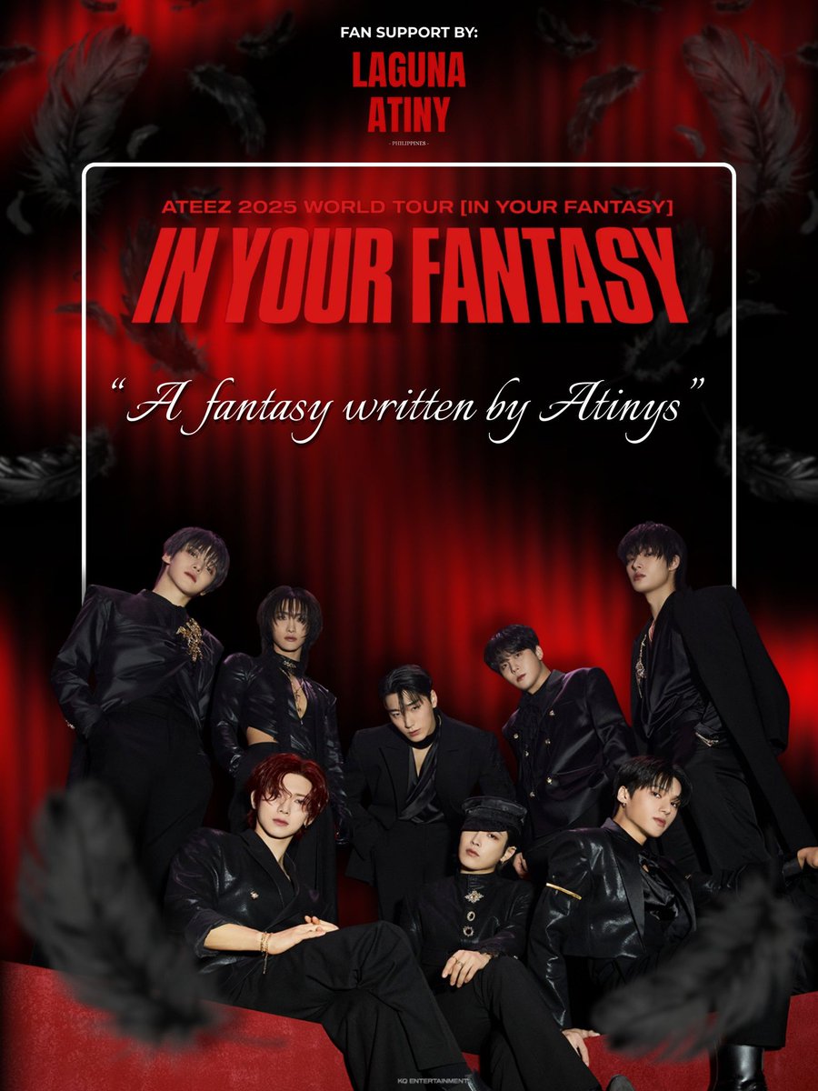 lagunatinyph's tweet photo. A Fantasy Written by ATINYs ✨❤️

We’re excited to officially reveal the final look of our fan support projects for ATEEZ’s 'IYF' MNL 🥰

• Strictly 1:1
• Banner &amp; PC: choose member (if available)
• Distribution: Fanzone Area by admins

#ATEEZ #LagunaAtinyPH #InYourFantasy_MNL https://t.co/54PLHs1w93