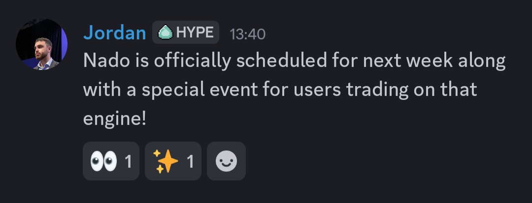 Looks like <a href="/nadoHQ/">Nado</a> is the next integration to miracle

Special event incoming too 👀 

Everything you need to know about <a href="/miracletrade/">Miracle</a> in the quoted post