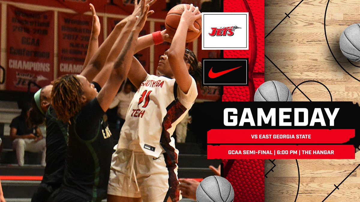SGTCJets's tweet image. GAME DAY IN THE HANGAR!!
GCAA TOURNAMENT SEMI-FINAL
🆚 @EastGeorgiaWBB 
⏰ 6:00 PM
📍 The Hangar
💻 jockjive.com
#SGTCLadyJets #GameDay #takeoff