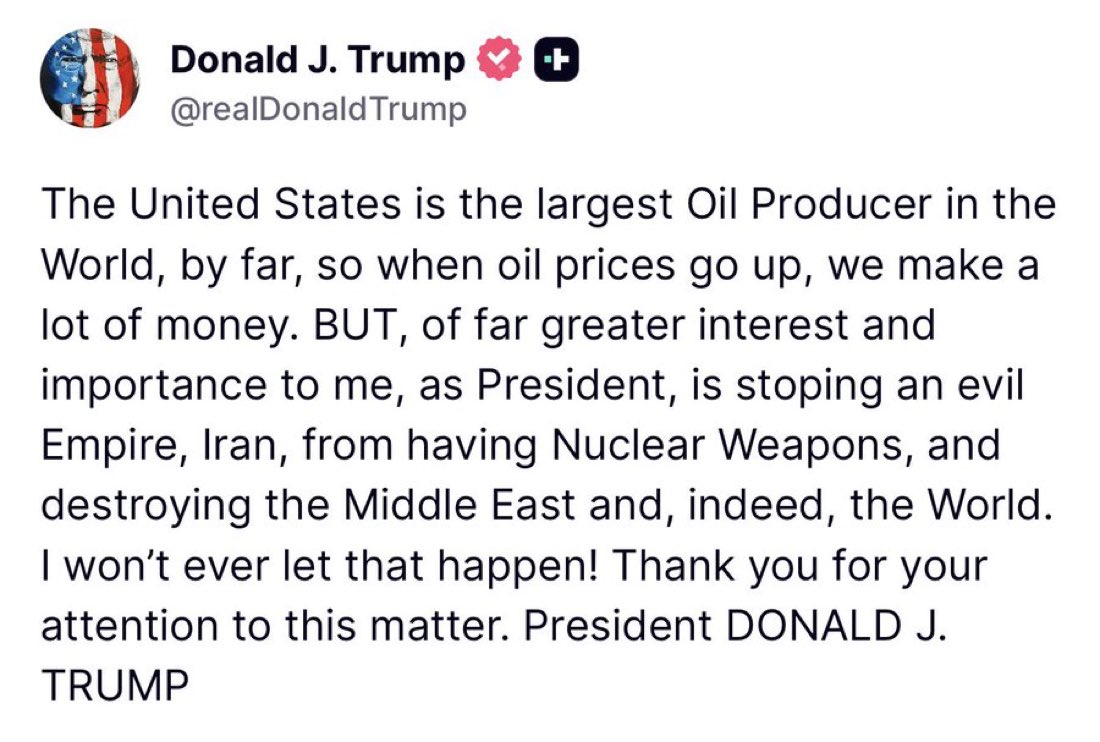 You gotta be kidding me.  

Now Trump is bragging about high oil prices?

High oil prices are good when Trump is President because he says so.