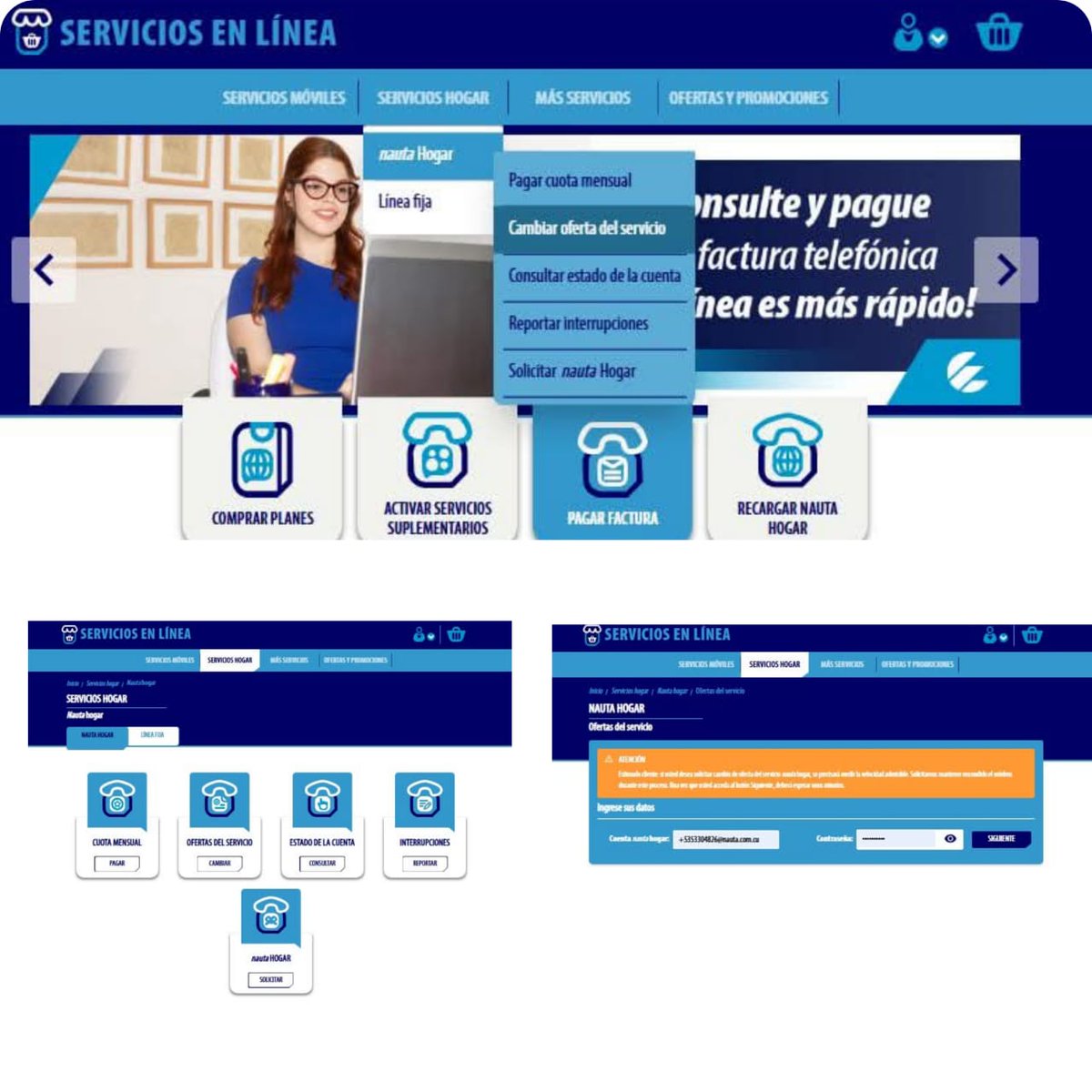 Pasos para cambiar la oferta de Nauta Hogar desde la TV:
✅Acceda a su cuenta en #ServiciosEnLínea
✅Opción del menú SERVICIOS HOGAR
✅Puede acceder a  "Cambiar oferta del servicio" desde el menú principal.
✅Lea y siga los pasos que se le indican.
#EtecsaConCuba <a href="/LeidyArtemisa/">LeidyARTEMISA</a>