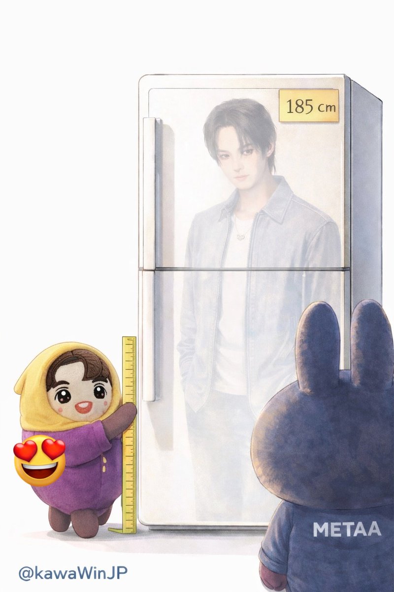 #JustYouandWin1stsoloFMinOsaka で
Winと1対1撮影される方朗報です。

ご自宅の冷蔵庫、だいたい185cm前後だと思います。
ぜひ練習しておいてください。

（何ヲ？）

※なお、家族に不審がられても責任は持てません。

あっ
わたし当たってないので、
冷蔵庫を開け閉めしながらイメージしてます😂