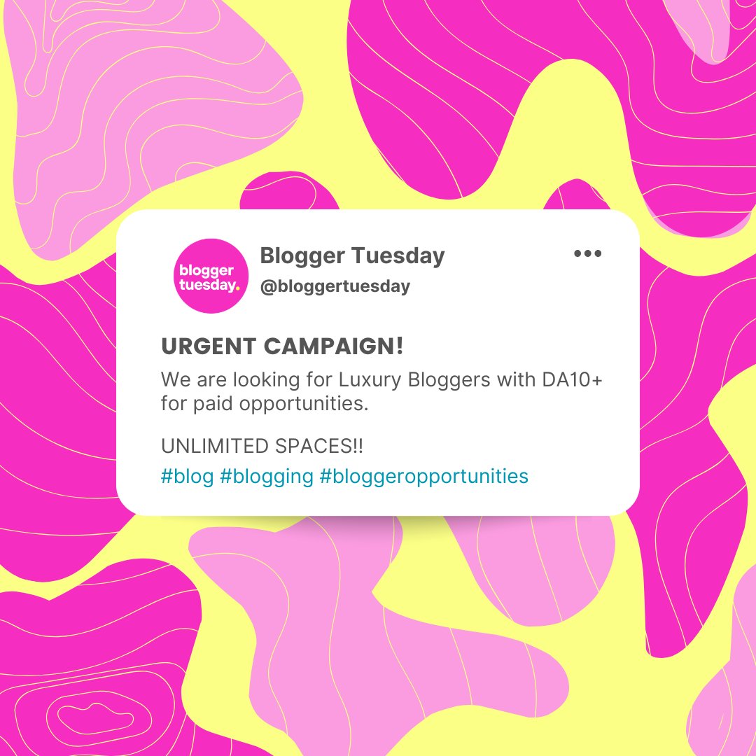 Blogger Tuesday tweet media