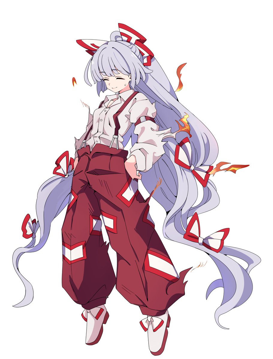 藤原妹紅 「2100いいねありがとうございます!これはいろんな表情のもこう」|babaのイラスト