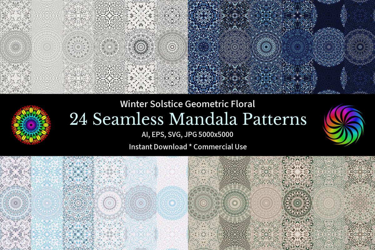 DavidZydd's tweet image. Seamless Mandala Pattern Set - digital download on Patreon: patreon.com/cw/MandalaMagi… #commercialuse #seamlessmandala