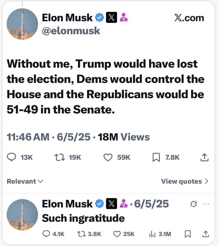 NormaCMachado1's tweet photo. @BrittanyinTexas #ElonMuskScam #ConvictedFELON #QUIPROQUO something given or received for something else #TrumpisaNationalDisgrace #GOP_PEDO_Protectors #ImpeachTrumpNow #RemoveTrumpNow #DeportElonMusk #HouseOfLies #AccountabilityNow @HouseJudiciary @OversightDems @SenateDems @HouseDemocrats https://t.co/07dxz5RVsX