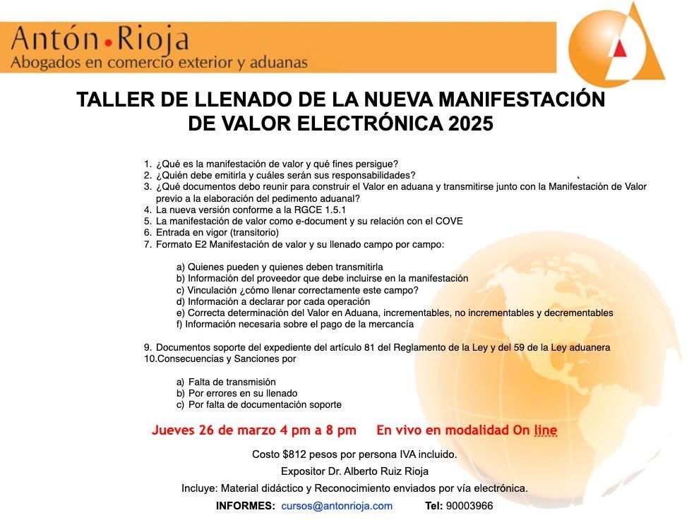 Prepárate para cumplir con la transmisión del a Manifestación de Valor electrónica

antonrioja.com/formato-de-ins…