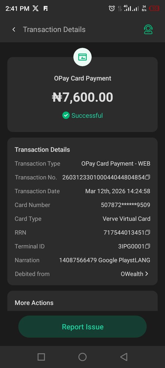 Olasunkanmi_don's tweet photo. It is now that I believe what people are saying about @OPay_NG ,you people are thief 
Ole Ole Ole
Last year December i collected your online card to do these transactions but it fail and I collect GTB card because they give master card so I will be able to do the transition and it's successful with GTB card.
 @vdmempire this is #march2026 @OPay_NG deduct the money from my account 
Please help me they have steel my money