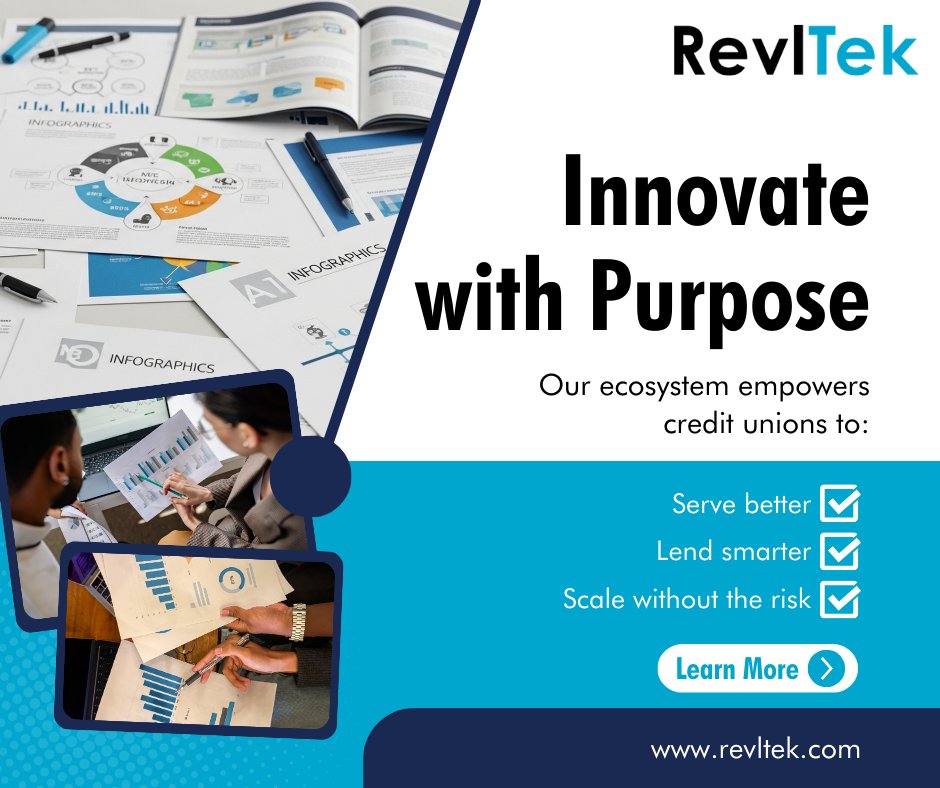revltek's tweet photo. Our ecosystem helps credit unions diversify offerings while minimizing risk. Real solutions for real growth.

See our solutions in action 👉https://t.co/LzmEmSysAo

#InnovationInFinance #CreditUnionSolutions #SmartGrowth #FintechEcosystem #RevlTek #FinancialSolutions https://t.co/Ay9ozDJZWJ