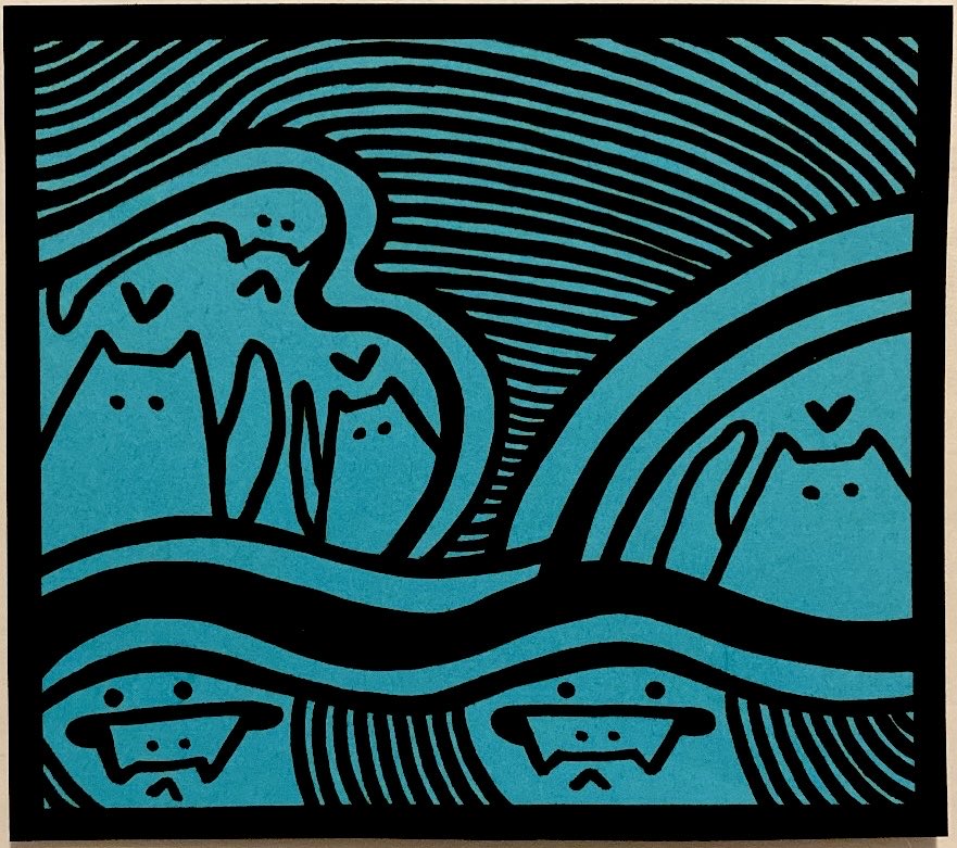 Everyday automatic #815

3/11/2026

“Meow of the Storm”

oil paint sharpie; handcut cardstock