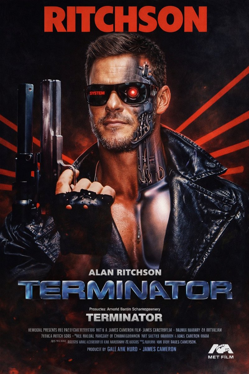 Skynet presenta su nueva ' Máquina De Guerra ' 
Alan Ritchson como el nuevo T-800 se ve muy bien. #Terminator7