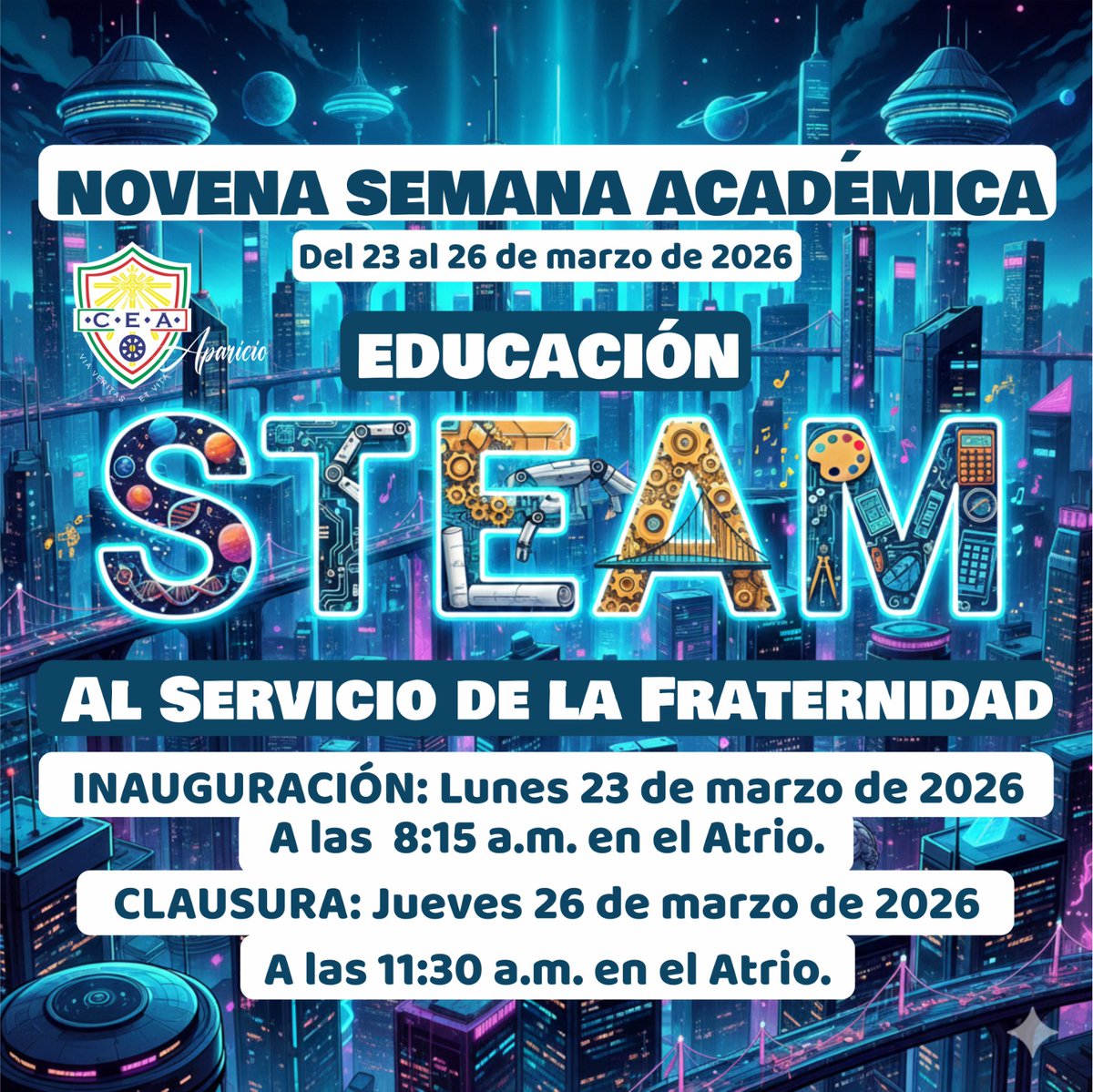 CEAparicio's tweet photo. Educación STEAM
Novena Semana Académica https://t.co/sAK9N2B3le