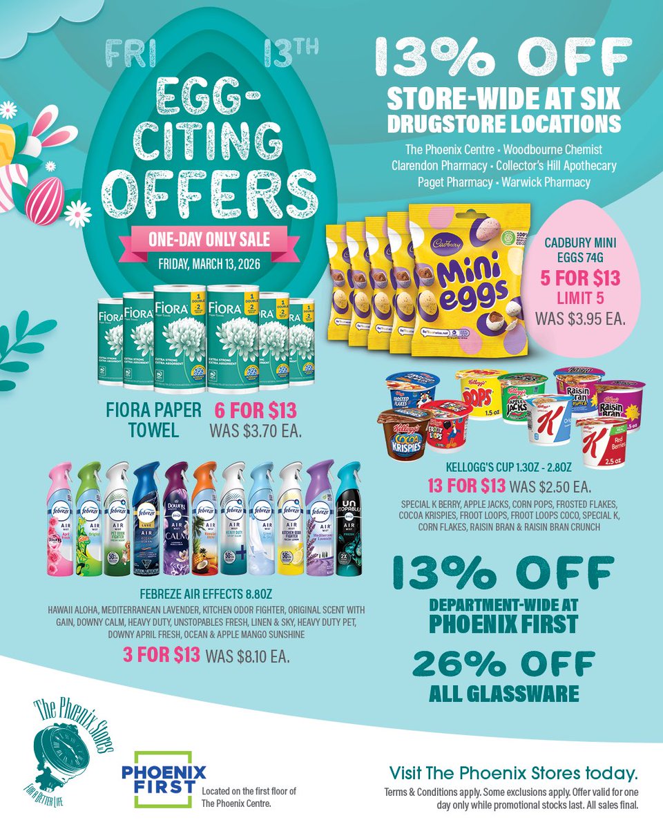 phoenix_bda's tweet photo. FRIDAY THE 13TH - MARCH 2026 #ThePhoenixStores #PhoenixFirst https://t.co/C6k2RHtTsi