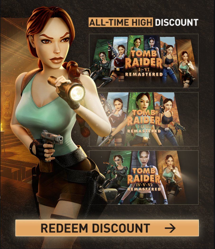 2 days left to redeem this discount code on GOG.com                                     

Tomb Raider Discounts                                                 

Discount code: BZ7C4KPTTKLYWWA9RJ

Follow this link: gog.com/redeem/BZ7C4KP…