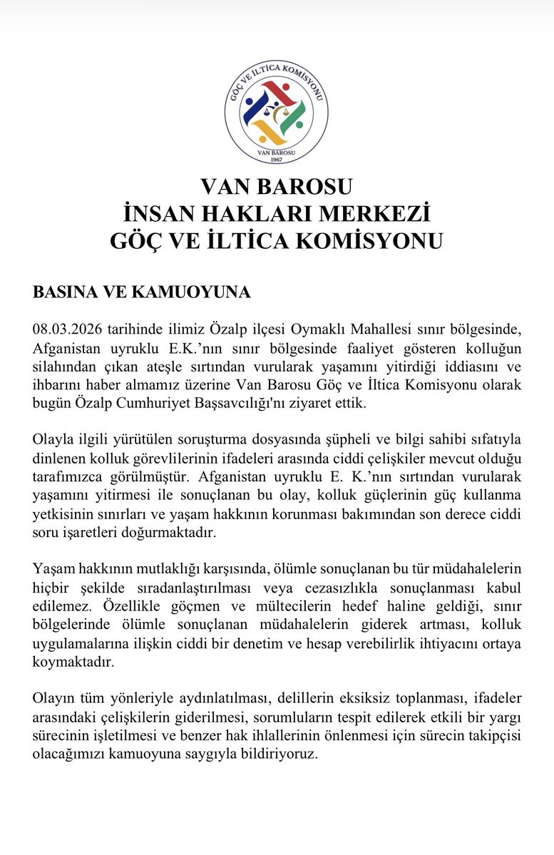 Van Barosu Göç ve İltica Komisyonu tweet media