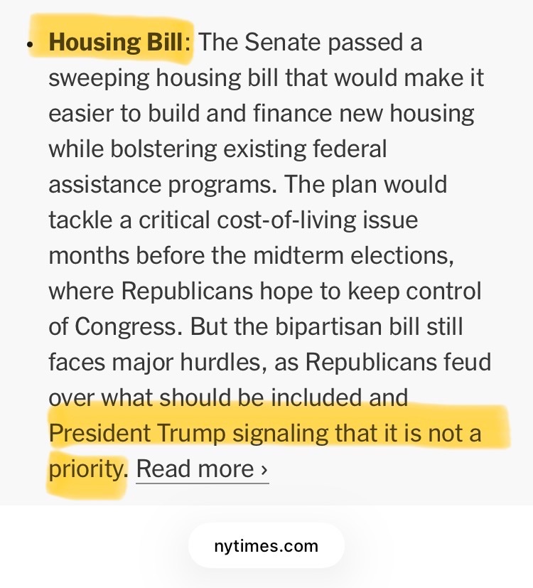 AmandaGroziak's tweet photo. Breaking news: @POTUS doesn’t think housing is a priority. This right before a midterm election cycle. #housing #housingbill https://t.co/MBec5UPiJB