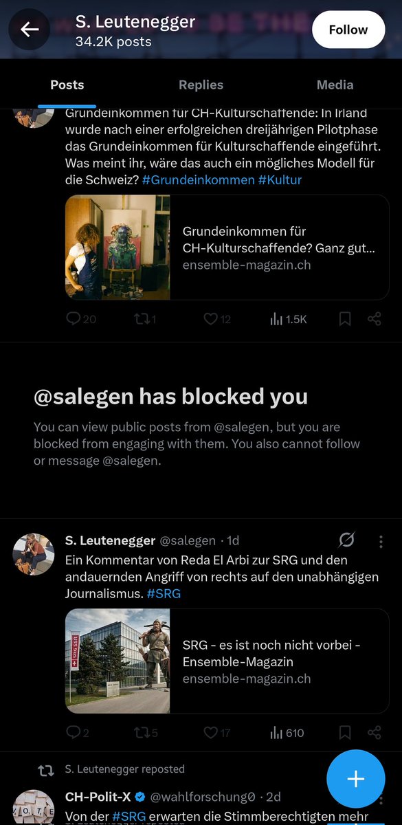 1996sandroS's tweet photo. Sagt jetzt viel mehr über dich, als über mich aus.
So wie du handelst, zeigt perfekt wie auch die Staatsmedien und die Linke "Diskussionskultur" sind.

Perfekter hätte mein Punkt nicht sein können.

Strunzdumm @Salegen, links, woke und behindert. https://t.co/CMCbuBv5gR