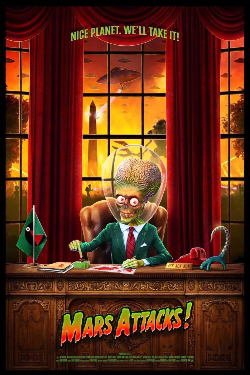 britmedia2000's tweet image. Mars Attacks!!
(1996)

Earth is invaded by Martians with unbeatable weapons and a cruel sense of humour

REF: PHX/MARSATTACKS96/POSTERART/010
#MarsAttacks #PosterArt