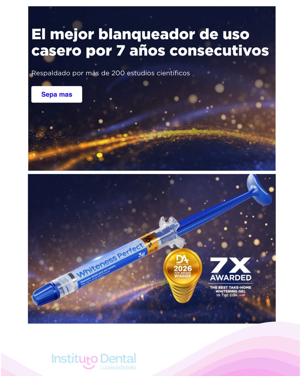 LucreciaBotella's tweet photo. ✨ Uno de los blanqueamientos dentales domiciliarios más premiados del mundo. 
7 años consecutivos.

¿Te gustaría mejorar el color de tu sonrisa desde casa y de forma cómoda, 30 minutos al día?

#dentista #lucreciabotella #dentistacercademi #blanqueamiento #dental #Torrevieja https://t.co/QzoAQyv7mW