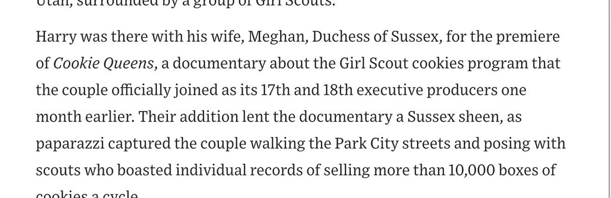 RevengeTiara's tweet photo. @RNN_RoyalNews The best line in that Wall Street journal article was noting that Harry and Meghan are 17th and 18th EPs on the film lol https://t.co/PHFSxak8eJ