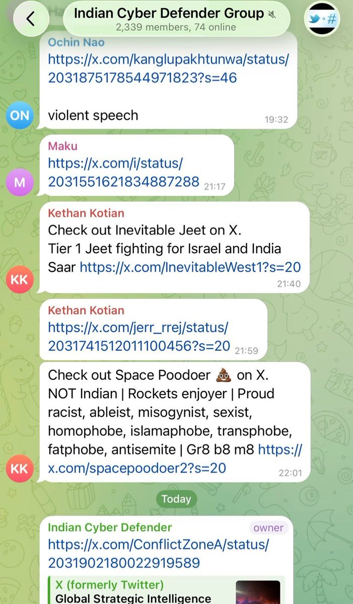 DocRepatriator's tweet photo. @elonmusk runs the show so he must be aware of this telegram account targeting group. Until his pocket hurts, nothing will be done. 

News of this telegram account being ran by a former @X employee is heinous.
@Support https://t.co/fT0eN31W0T