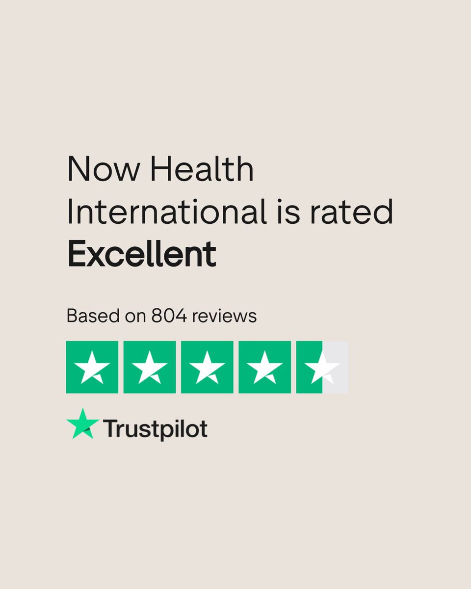 Now_Health's tweet photo. High standards of customer service, month in and month out. We’re incredibly proud of our “Excellent” 4.5 rating on Trustpilot. At Now Health International, we don’t just aim for quality – we make it our baseline. A massive thank you to our dedicated customer service specialists who keep the bar high, and to all our members and partners who continue to trust us to deliver.