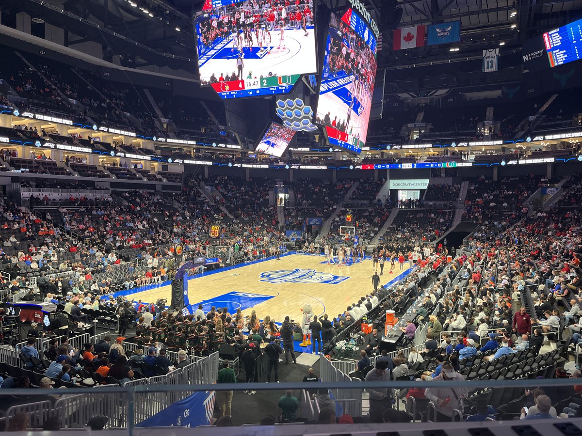 TuckerTerry05's tweet photo. Game 2 of the Quarterfinals here in the Spectrum Center!

No. 3 🌪️@CanesHoops (24-7, 13-5) face No. 6 🐦@LouisvilleMBB (23-9, 11-7). Winner will advance to play No. 2 Virginia at 7 p.m. tomorrow.

Gotchu covered @3304Sports! https://t.co/IKU7MJ2Blz